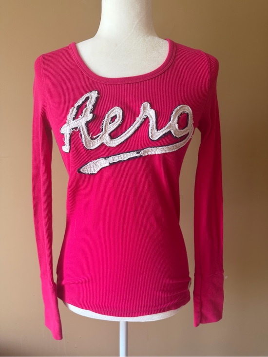 Aeropostale Sweaters - Vintage Y2K Aeropostale Hot Pink "Aero" Long Sleeve Thermal Top